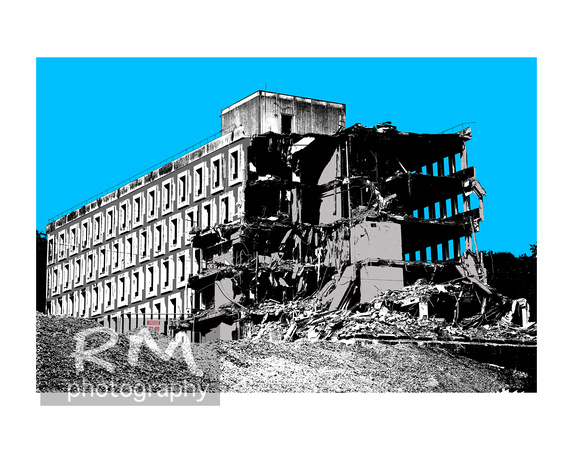 Shire Hall Complex demolition 2020 art print 14x11