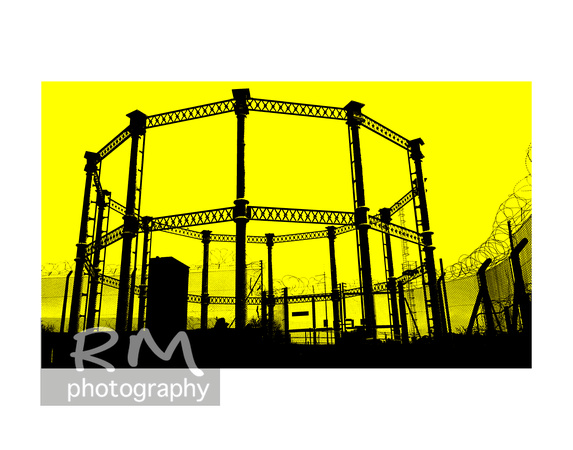 Macclesfield Gasometer  lime 14x11 2020 photography/digital art print